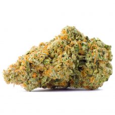 An image of a Mango Glue marijuana bud on a white background