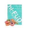 An image of THC hi-FÜD Sour Key gummies showcasing the packaging and gummies