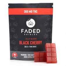 Faded Edibles 360MG THC Jelly Blocks Black Cherry