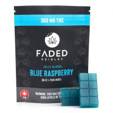 Faded Edibles 360MG THC Jelly Blocks Blue Raspberry