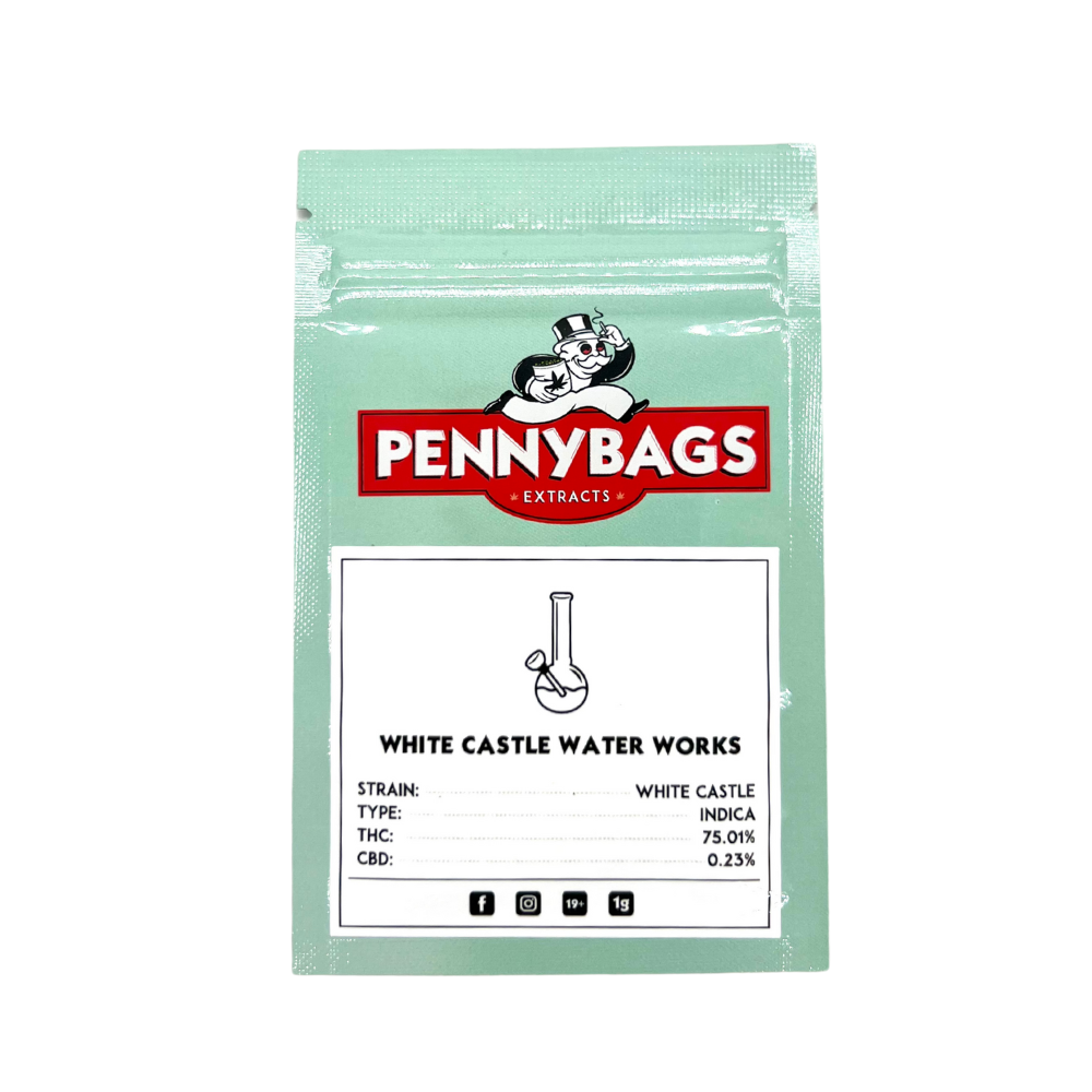 An image of White Castle Water Works Pennybags Shatter on a white background