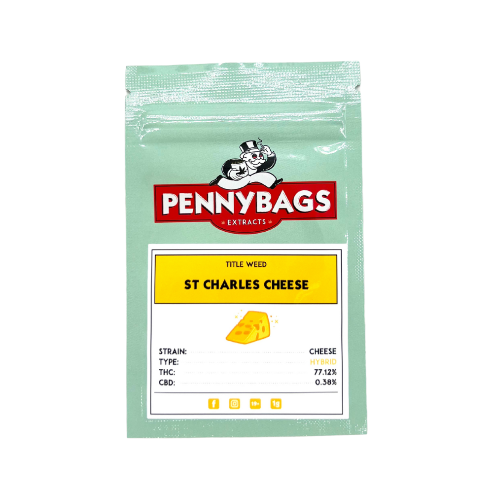 An image of St Charles Cheese Pennybags Shatter on a white background