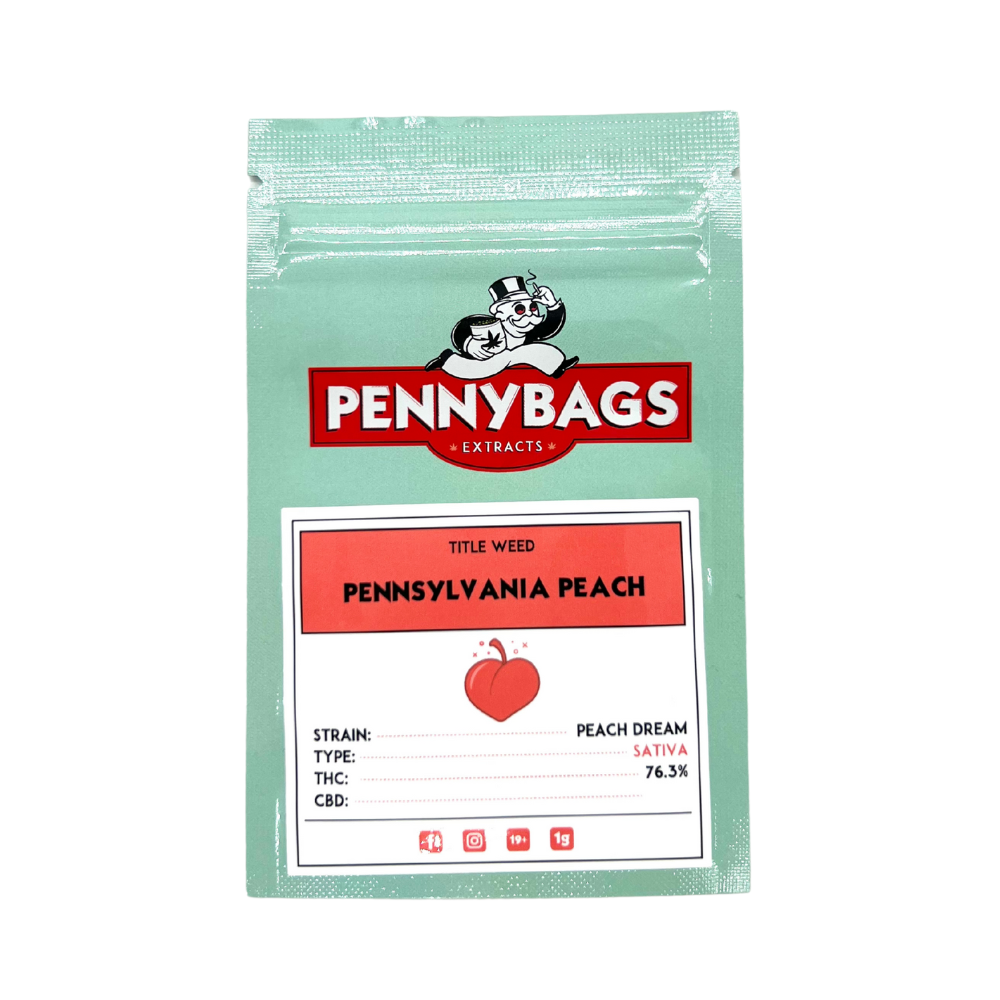 An image of Pennsylvania Peach Pennybags Shatter on a white background