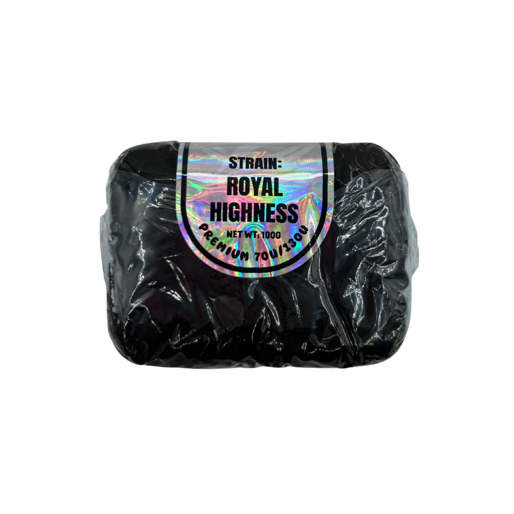 An image of Humbolt Brickworks Premium Black Hash with the branded wrapping on it on a clean white background